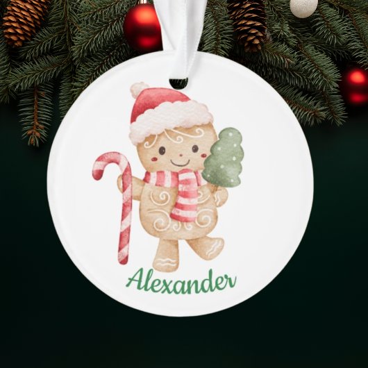 My 1st Christmas Watercolor Gingerbread Photo Ornament