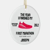 My 1st Marathon Runner First Marathoner Running Keramik Ornament (Rechts)
