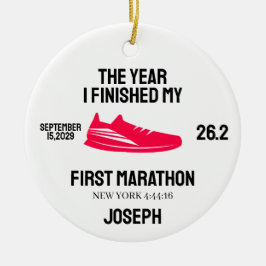 My 1st Marathon Runner First Marathoner Running Keramik Ornament