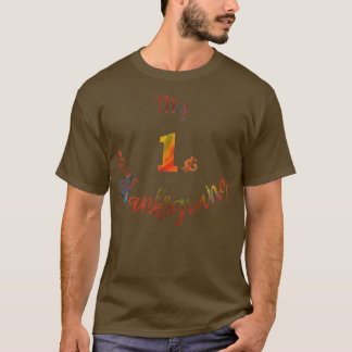 My 1st Thanksgiving Black Background T-Shirt