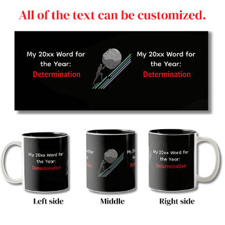 My 20xx Word Of The Year: Determination Zweifarbige Tasse