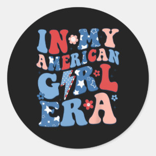 My American Girl Era 4. Juli Shirt Patriotic G Runder Aufkleber