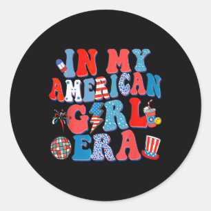 My American Girl Era Groovy 4. Juli unabhängig Runder Aufkleber