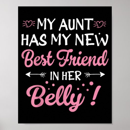 My Aunt Has My New Friend In Her Belly Funny Mom C Poster (Vorne)