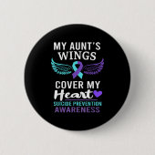 My Aunt's Wings Cover Heart Suicide Awareness Ribb Button (Vorderseite)