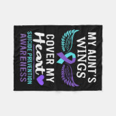 My Aunt's Wings Cover Heart Suicide Awareness Ribb Fleecedecke (Vorderseite (Horizontal))