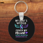 My Aunt's Wings Cover Heart Suicide Awareness Ribb Schlüsselanhänger (Vorderseite)