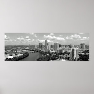 My Austin Skyline BW Poster
