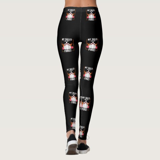 My Balls are on Fire Shirt Funny Bowling Leggings (Rückseite)