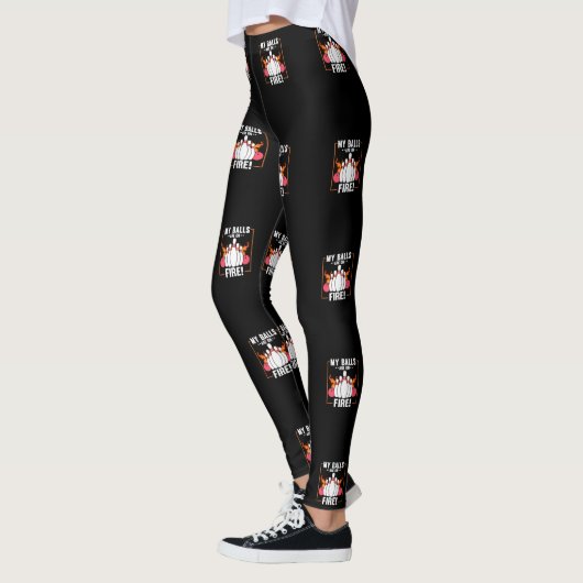 My Balls are on Fire Shirt Funny Bowling Leggings (Links)