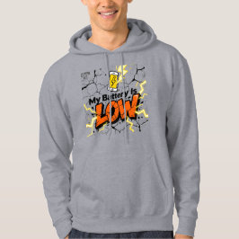 "My Battery Is LOW" Graffiti Crackle Text Graphic Hoodie