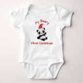 My Beary First Christmas – Panda with Santa Hat Baby Strampler (Vorderseite)