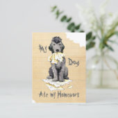 My Bedlington Terrier Ate My Hausaufgaben Postcard Postkarte (Stehend Vorderseite)