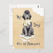 My Bedlington Terrier Ate My Hausaufgaben Postcard Postkarte (Vorne/Hinten)