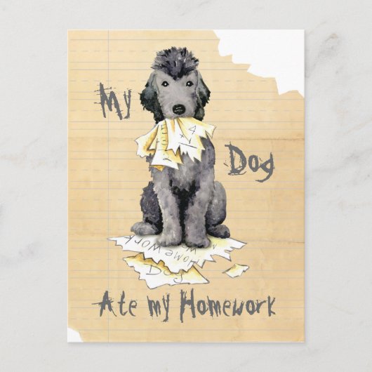 My Bedlington Terrier Ate My Hausaufgaben Postcard Postkarte (Vorderseite)