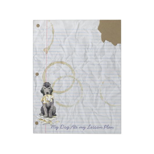 My Bedlington Terrier Ate my Lessingplan Notepad Notizblock (Rotiert)