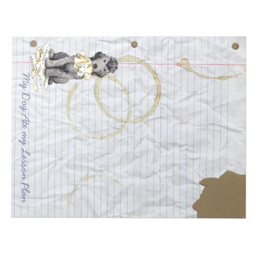 My Bedlington Terrier Ate my Lessingplan Notepad Notizblock (Vorderseite)