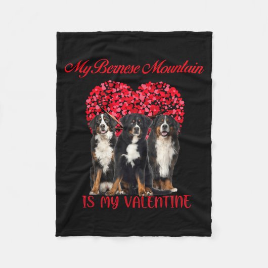 My Bernese Mountain Is My Valentine Dog Lover Vale Fleecedecke (Vorderseite)
