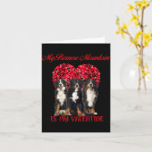My Bernese Mountain Is My Valentine Dog Lover Vale Karte (Gelbe Blume)