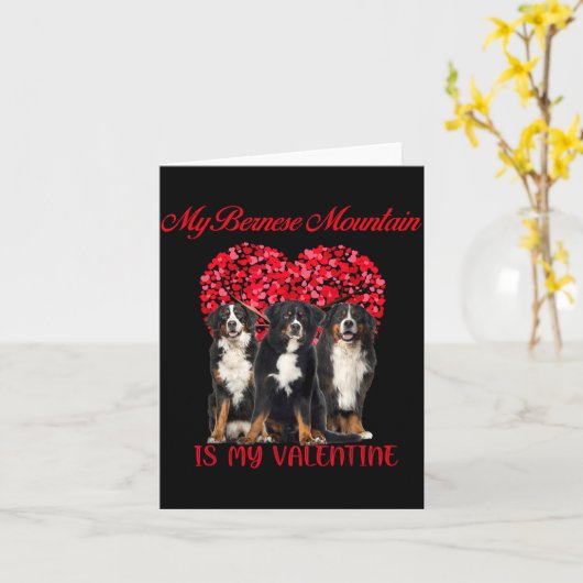 My Bernese Mountain Is My Valentine Dog Lover Vale Karte (Gelbe Blume)