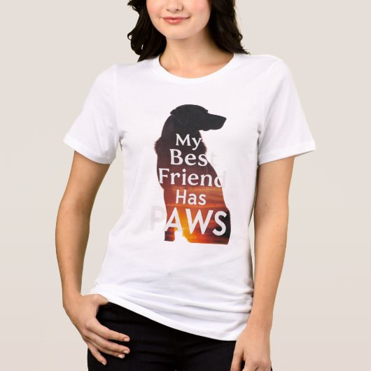 My Best Friend Has Paws - Sunset Dog Silhouette Gr Tri-Blend Shirt (Vorderseite)