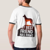 My Best Friend Has Paws" - Sunset Dog Silhouette R T-Shirt (Schwarz voll)