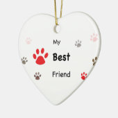 My Best Friend Paw Prints Pet Name Keramik Ornament (Links)