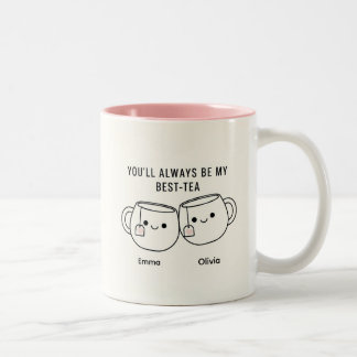 "My Best-Tea" Cute Personalized Best Friend Mug  Zweifarbige Tasse