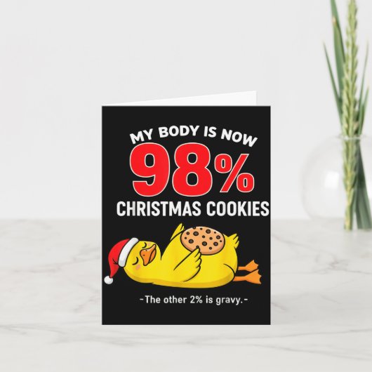 My Body Is 98% Christmas Cookies Funny Duck Pajama Karte (Vorderseite)