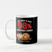 My Body Is 98% Christmas Cookies Funny Monkey Paja Kaffeetasse (Links)