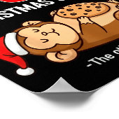 My Body Is 98% Christmas Cookies Funny Monkey Paja Poster (Ecke)