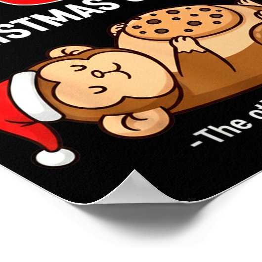 My Body Is 98% Christmas Cookies Funny Monkey Paja Poster (Ecke)
