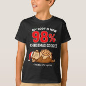 My Body Is 98% Christmas Cookies Funny Monkey Paja T-Shirt (Vorderseite)