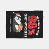 My Body Is 98% Christmas Cookies Funny Penguin Paj Fleecedecke (Vorderseite (Horizontal))