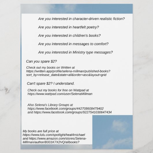 My Books Available  Flyer (Vorne)