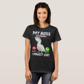 My Boss Is Calling Parrot Bird Umbrella Cockatoo T-Shirt (Vorne ganz)