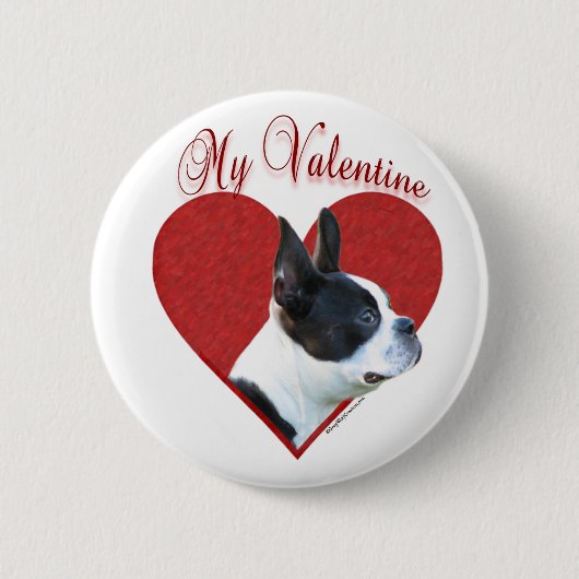 My Boston Terrier Valentine Button (Vorderseite)