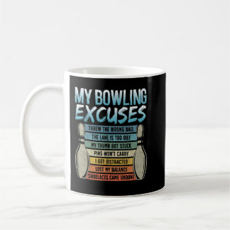 My Bowling Excuses Retro Vintage Ten Pin Funny Bow Kaffeetasse