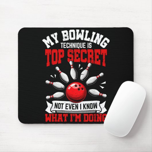 My Bowling Technique Funny Bowling Bowler Men Wome Mousepad (Mit Mouse)