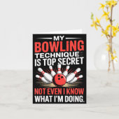 My Bowling Technique Is Top Secret Funny Bowling C Karte (Gelbe Blume)