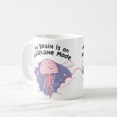 My Brain Airplane Mode Funny Jellyfish Brain Fog Kaffeetasse (Vorderseite Links)