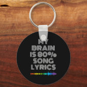 My Brain Is 80% Song Lyrics Funny Music Lover Schlüsselanhänger (Vorderseite)