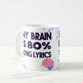 "My Brain Is 80% Song Lyrics" Graphic Kaffeetasse (Vorderseite Links)