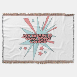 My Brain is 90% Song Lyrics – Funny Retro Pop Art Decke