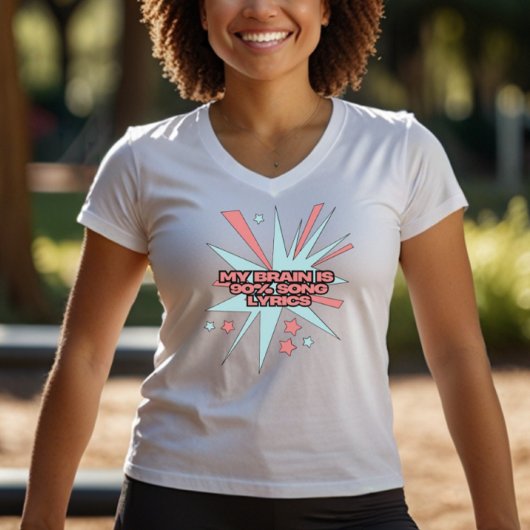 My Brain is 90% Song Lyrics – Funny Retro Pop Art T-Shirt