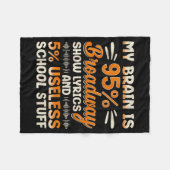 My Brain Is 95% Broadway Lyrics Nerd Musical Theat Fleecedecke (Vorderseite (Horizontal))