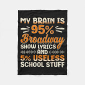 My Brain Is 95% Broadway Lyrics Nerd Musical Theat Fleecedecke (Vorderseite)