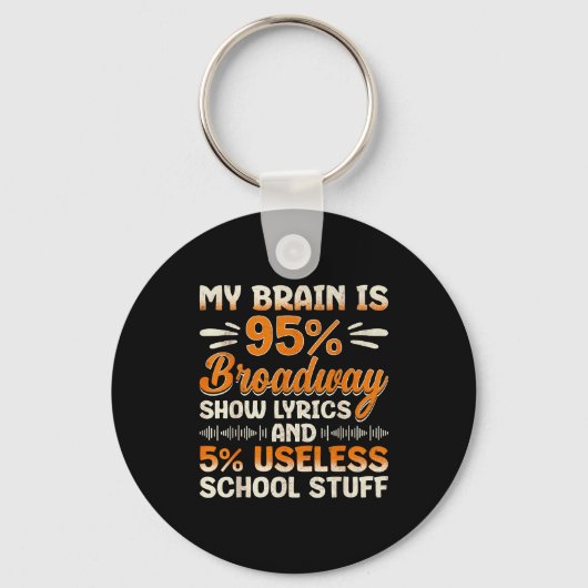 My Brain Is 95% Broadway Lyrics Nerd Musical Theat Schlüsselanhänger (Vorderseite)