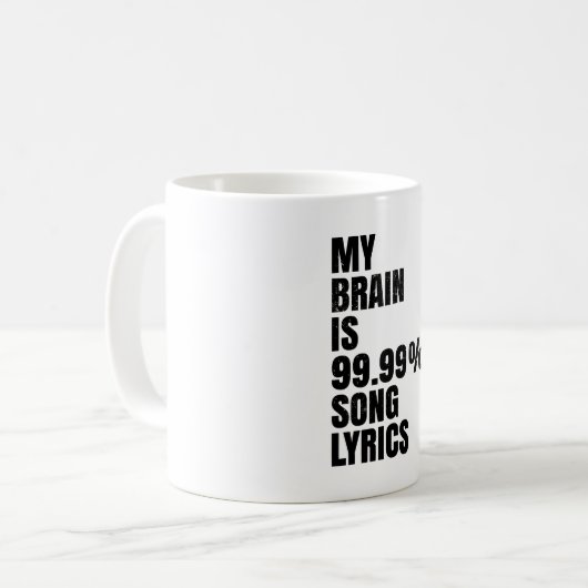 My Brain Is Song Lyrics Coffee Mug  Kaffeetasse (Vorderseite Links)