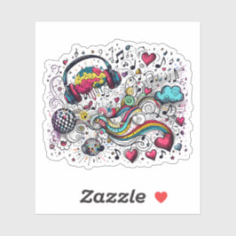 MY Brain on Music -Feel the Beat Aufkleber